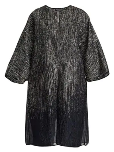 Shop Marina Rinaldi Elegante Festival Silk-blend & Lurex Jacket In Black