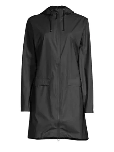 Shop Rains Women's Hooded Zip-up Mackintosh In Black