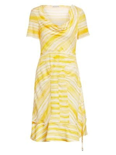 Shop Altuzarra Cowlneck Stripe Dress In Tuscan Sun