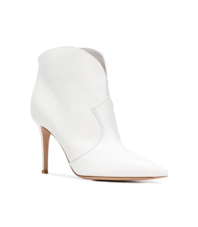 Shop Gianvito Rossi White Pointed Ankle Boots