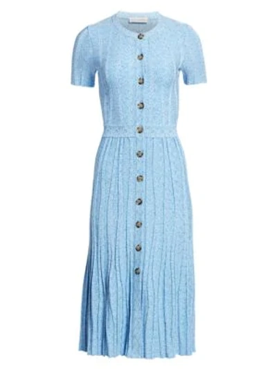 Shop Altuzarra Short-sleeve Knit Dress In Hyacinth