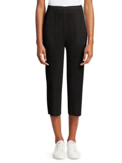 Shop Issey Miyake Women's Basics Cropped Pants In Black