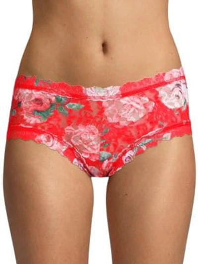 Shop Hanky Panky Holiday Blossom Boy Short Panties In Red Multi