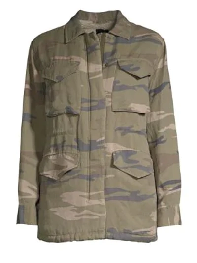 Shop Rails Whitaker Faux-shearling Lined Camo Jacket In Sage Camo