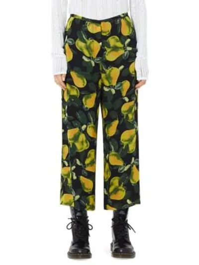 Shop Marc Jacobs Redux Grunge Pear Georgette Crop Trousers In Green Multi