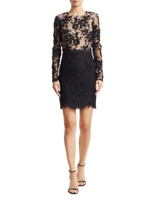 ml monique lhuillier lace cocktail dress