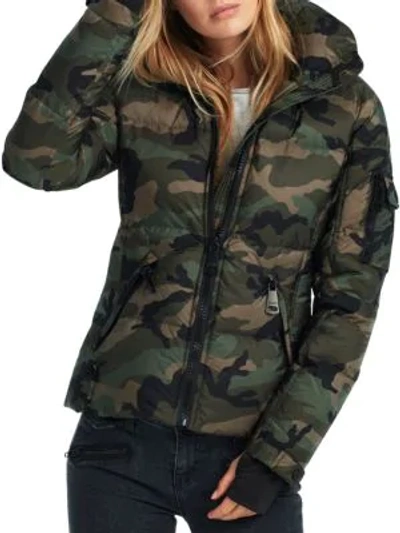 Shop Sam Camo Freestyle Down Bomber Jacket In Olive Camo