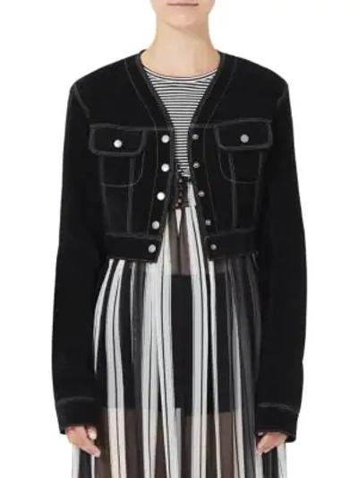 Shop Marc Jacobs Redux Grunge Suede Cropped Jacket In Black