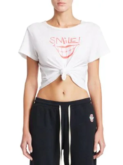 Shop Re/done Classic Smile Tee In Optic White