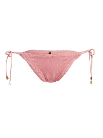 Shop Vix By Paula Hermanny Romance Scales Bikini Bottom In Light Pink
