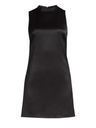 Shop Alice And Olivia Coley Mockneck A-line Dress In Black