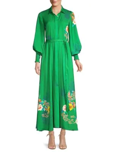 Shop Alexis Yadira Floral Midi Dress In Dynasty Green