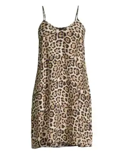 Shop Atm Anthony Thomas Melillo Silk Leopard Camisole Dress In Leopard Print