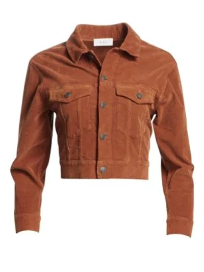 Shop A.l.c Deren Cropped Corduroy Jacket In Cinnamon