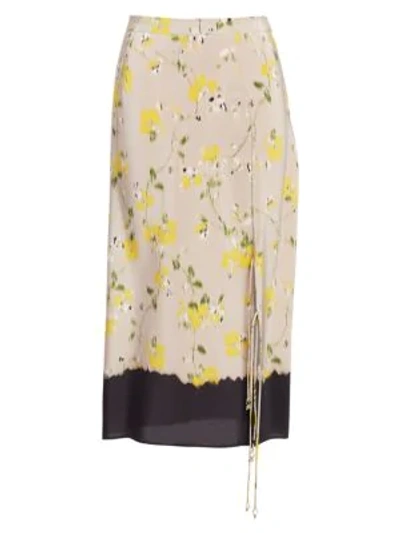 Shop Altuzarra Felice Floral Silk Skirt In Oatmeal