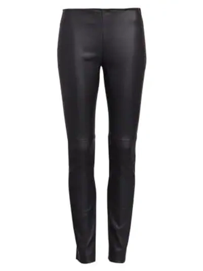 Shop Akris Punto Women's Leather Jersey Pants In Black