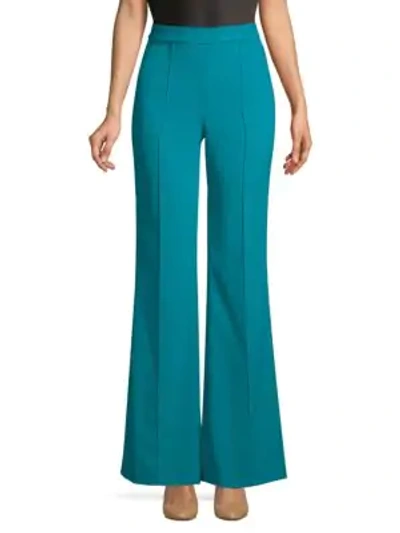 Shop Alice And Olivia Jalisa High-waist Fitted Pants In Teal