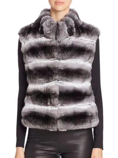 Shop The Fur Salon Women's Quilted Chinchilla Fur Vest In Natural