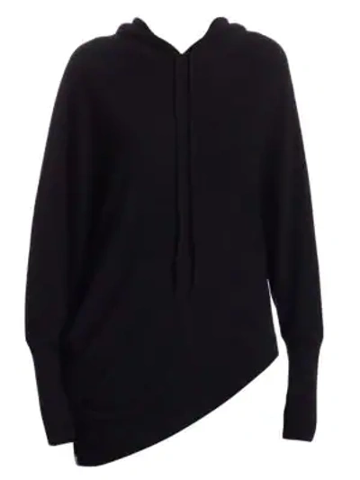 Shop Tse X Sfa Asymmetric Cashmere Hoodie In Black