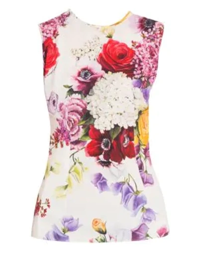 Shop Dolce & Gabbana Sleeveless Floral Top