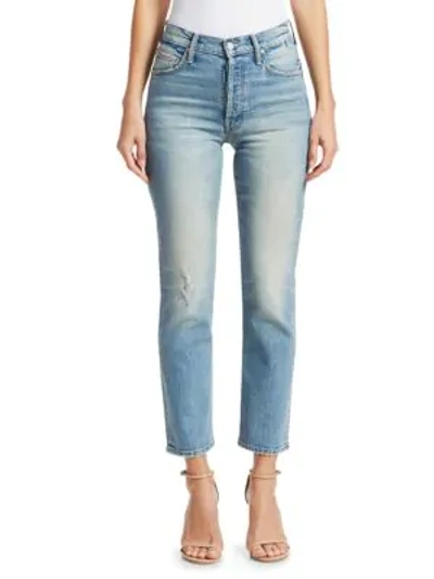Shop Mother Tomcat Straight Cropped Jeans In Gospel Grace