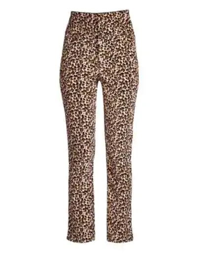 Shop Rebecca Taylor Leopard Velvet Pants In Caramel Combo