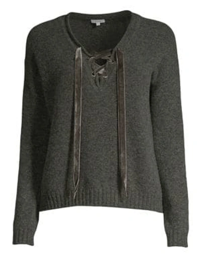 Shop Rails Amelia Lace-up Sweater In Charcoal