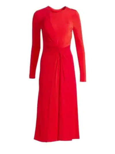 Shop Galvan Jersey Pinwheel Dress In Red