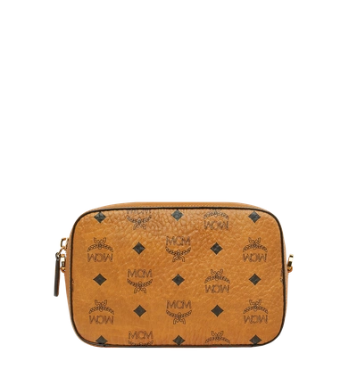 Shop Mcm Camera Bag In Visetos Original In Cognac | Cognac