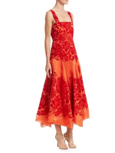 Shop Rosie Assoulin A-line Silk Cocktail Dress In Red