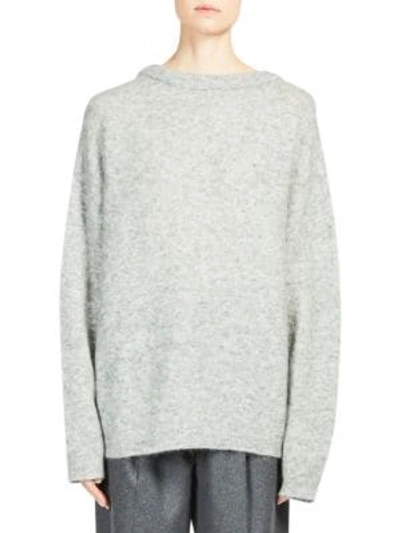 Shop Acne Studios Boatneck Longline Sweater In Grey