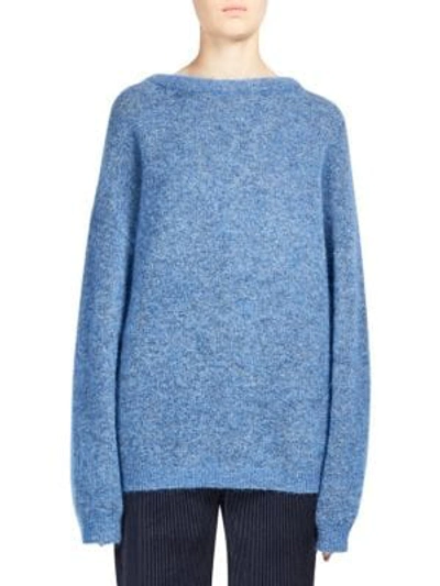 Shop Acne Studios Dramatic Longline Sweater In Blue