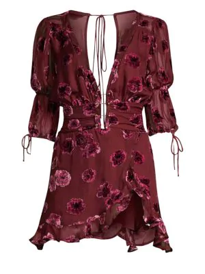 sophie velvet floral mini dress