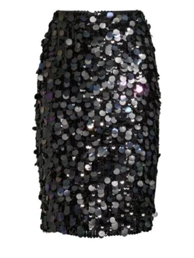 Shop Parker Multi-sequin Pencil Skirt In Black Multi