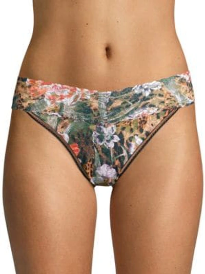 Shop Hanky Panky Safari Bloom Original-rise Thong In Multi