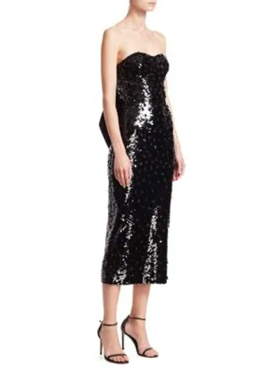 Shop Ahluwalia Vergara Bow-back Sequin Dress In Jet Black