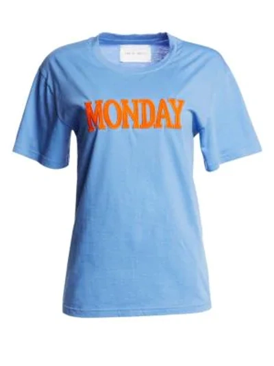 Shop Alberta Ferretti Days Of The Week Monday T-shirt In Blue