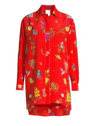 Shop Etro Lucky Charms Red Tunic Blouse