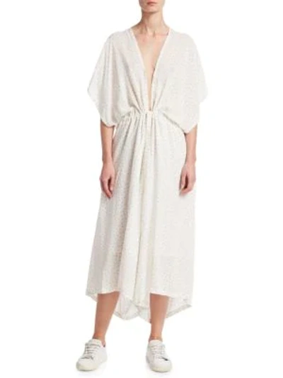 Shop Nocturne &epar;22 Women's Convertible Dot-print Jumpsuit In White Black