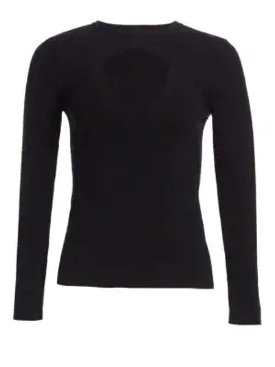 Shop A.l.c Curtis Rib-knit Cutout Sweater In Black