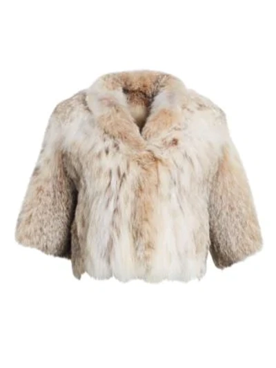 Shop The Fur Salon Lynx Fur Crop Jacket In Natural