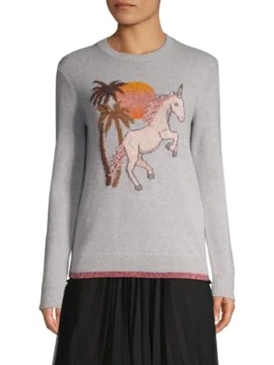 Shop Coach 1941 Unicorn Intarsia Sweater In Grey