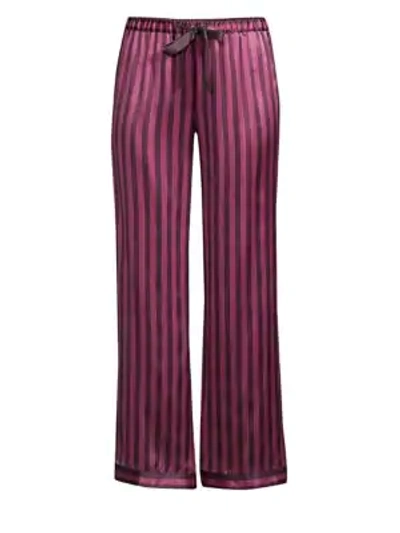 Shop Morgan Lane Chantal Silk Pajama Pants In Amaranth Plum
