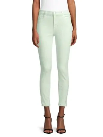 Shop J Brand Alana High-rise Cropped Jeans In Spearmint