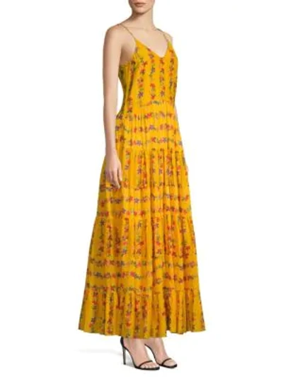 Shop Carolina K Floral Cami Maxi Dress In Flower Stripe Sunshine