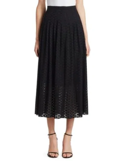 Shop Akris Punto Women's Punto Lace Midi Skirt In Black