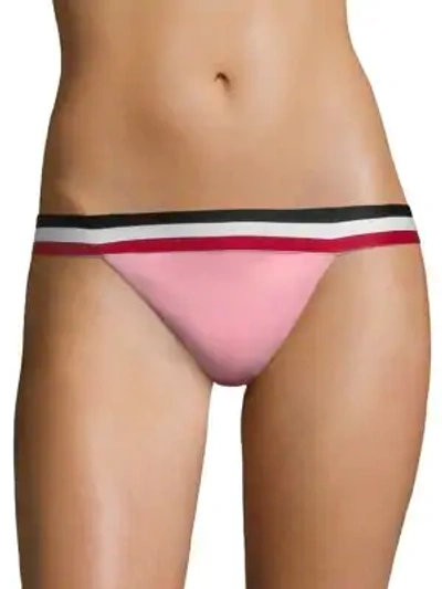 Shop Same Swim The Lola Low Rise Bikini Bottom In Pink Red