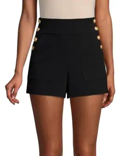 Shop Alice And Olivia Donald Side-button Shorts In Black