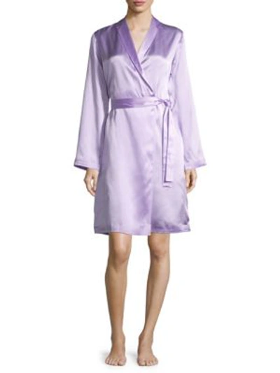 Shop La Perla Silk Robe In Lilac