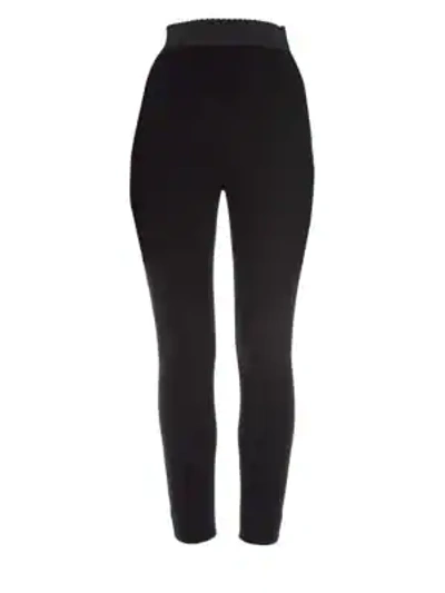 Shop Dolce & Gabbana Crepe Leggings In Black